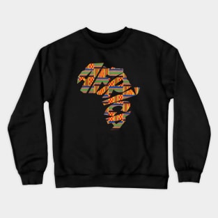 Africa Map with Kente Pattern, African Style Crewneck Sweatshirt